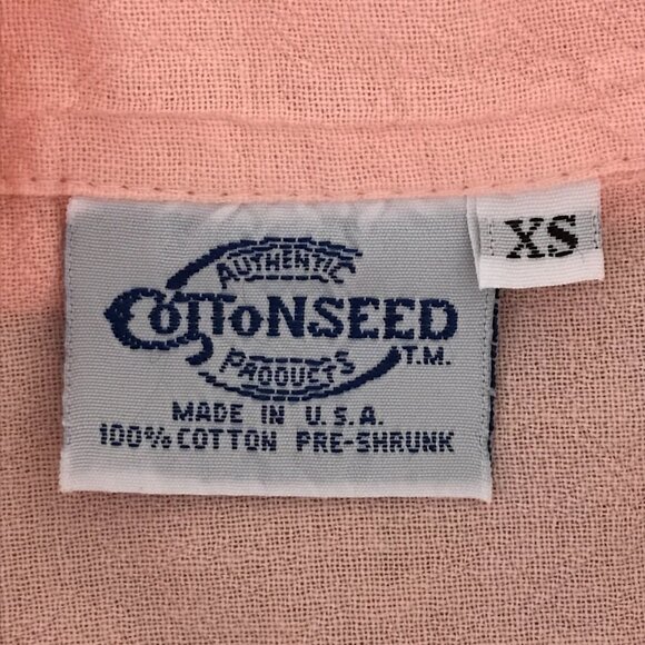 Cotton Seed Women's X-Small Salmon Short Sleeve Button Up Lightweight Top - Picture 5 of 6
